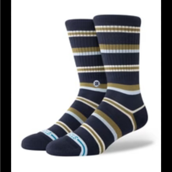 STANCE UNISEX CASUAL CREW  MID CUSHION COMBED COTTON HUDSON IN NAVY NWT - Picture 1 of 5